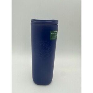 NEW Starbucks Recycled Plastic Tumbler Coffee Mug Purple lid 16 oz